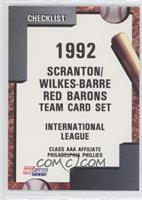 Team Checklist - Scranton/Wilkes-Barre Red Barons