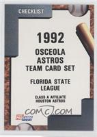 Team Checklist - Osceola Astros