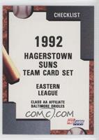 Team Checklist - Hagerstown Suns