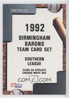 Team Checklist - Birmingham Barons