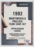 Team Checklist - Martinsville Phillies