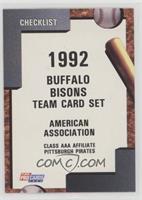 Team Checklist - Buffalo Bisons