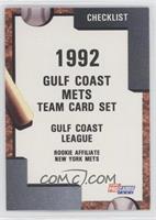 Team Checklist - Gulf Coast Mets