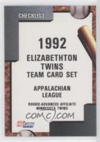 Team Checklist - Elizabethton Twins