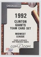 Team Checklist - Clinton Giants