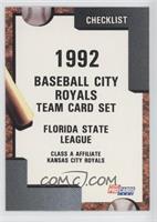 Team Checklist - Baseball City Royals