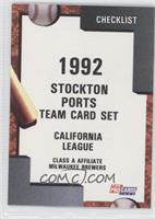 Team Checklist - Stockton Ports