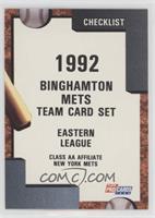 Team Checklist - Binghamton Mets