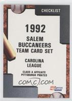 Team Checklist - Salem Buccaneers