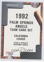 Team Checklist - Palm Springs Angels