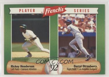 1992 French's Mustard Player Series - Food Issue [Base] #17 - Rickey Henderson, Darryl Strawberry [Noted]