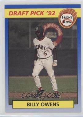 1992 Front Row Draft Picks - [Base] #2 - Billy Owens