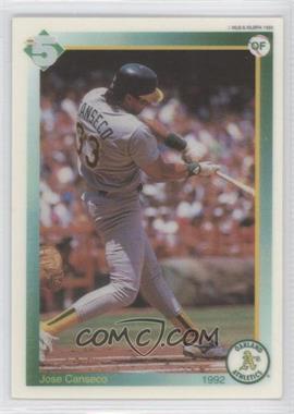 1992 High 5 Reusable Decals - Prototypes #_JOCA.2 - Jose Canseco (5 in Green on Upper Left; Series 1 on Back)