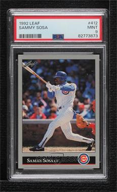 1992 Leaf - [Base] #412 - Sammy Sosa [PSA 9 MINT]