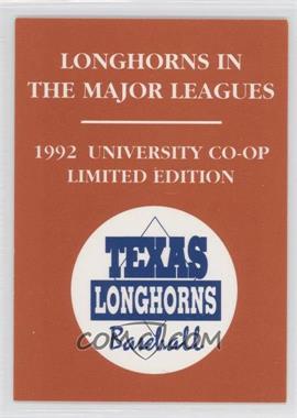 1992 Leesley Texas Longhorns in the Major Leagues - [Base] #_HEAD.2 - Longhorns in the Major Leagues (Orange Background)