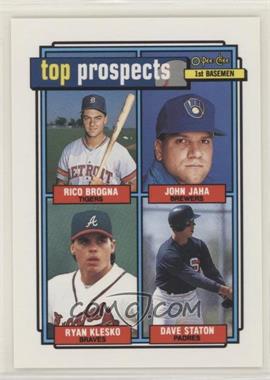 1992 O-Pee-Chee - [Base] #126 - Rico Brogna, John Jaha, Ryan Klesko, Dave Staton