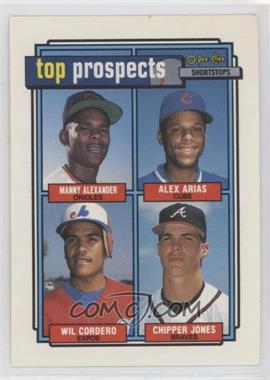 1992 O-Pee-Chee - [Base] #551 - Manny Alexander, Alex Arias, Wil Cordero, Chipper Jones