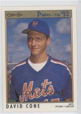 1992 O-Pee-Chee Premier - [Base] #175 - David Cone