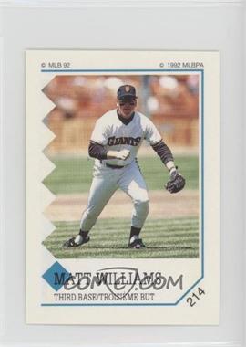 1992 Panini Album Stickers - [Base] - French #214 - Matt Williams