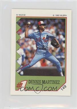 1992 Panini Album Stickers - [Base] #149 - Dennis Martinez