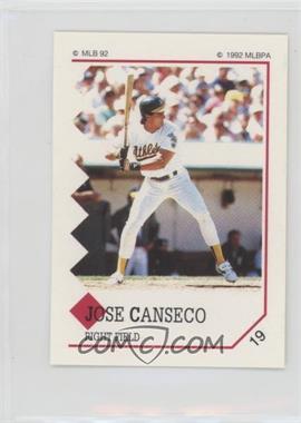 1992 Panini Album Stickers - [Base] #19 - Jose Canseco