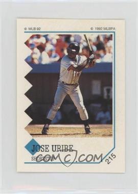 1992 Panini Album Stickers - [Base] #215 - Jose Uribe