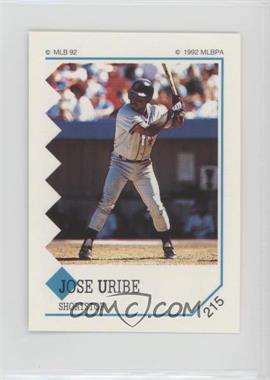 1992 Panini Album Stickers - [Base] #215 - Jose Uribe