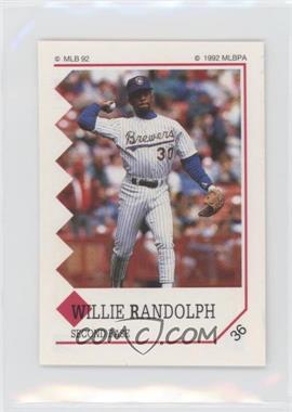 1992 Panini Album Stickers - [Base] #36 - Willie Randolph