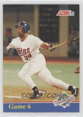 1992 Score - Factory Set Inserts #B6 - Kirby Puckett