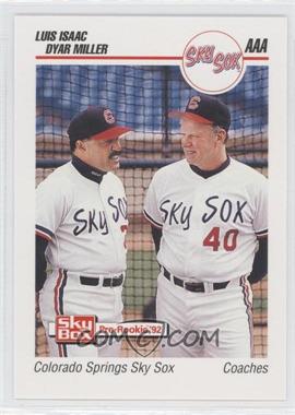 1992 SkyBox Pre-Rookie - Colorado Springs Sky Sox #100 - Dyar Miller, Luis Isaac