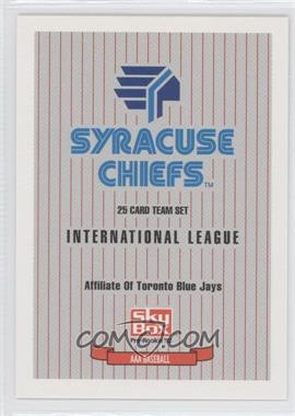 1992 SkyBox Pre-Rookie - Syracuse Chiefs #_SYCH - Checklist