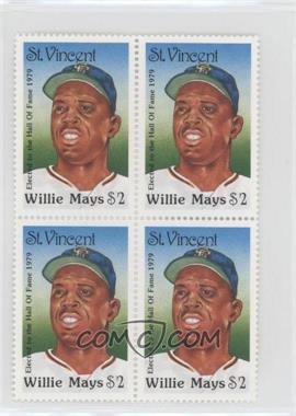 1992 St. Vincent Hall of Fame Heroes Stamps - [Base] - Sheet of Four #_WIMA - Willie Mays