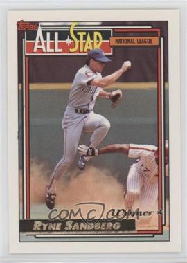 1992 Topps - [Base] - Gold Winner #387.2 - All-Star - Ryne Sandberg (Ryne Sandberg Overlaps ToppsGold Logo on Back)