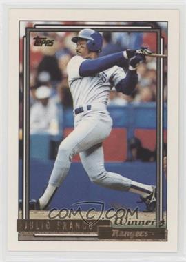 1992 Topps - [Base] - Gold Winner #490 - Julio Franco