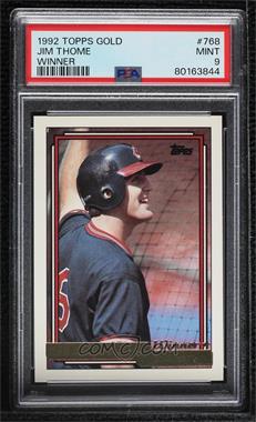 1992 Topps - [Base] - Gold Winner #768 - Jim Thome [PSA 9 MINT]