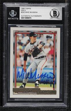 1992 Topps - [Base] - Gold #242 - Mike Mussina [BAS Authentic]