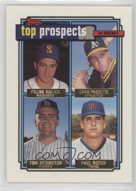 1992 Topps - [Base] - Gold #473 - Top Prospects - Frank Bolick, Craig Paquette, Paul Russo, Tom Redington