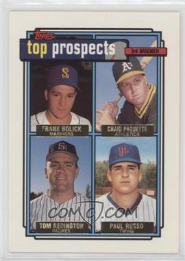 1992 Topps - [Base] - Gold #473 - Top Prospects - Frank Bolick, Craig Paquette, Paul Russo, Tom Redington