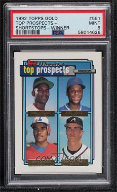 1992 Topps - [Base] - Gold #551 - Top Prospects - Manny Alexander, Alex Arias, Wil Cordero, Chipper Jones [PSA 9 MINT]