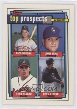 1992 Topps - [Base] #126 - Top Prospects - Rico Brogna, John Jaha, Ryan Klesko, Dave Staton