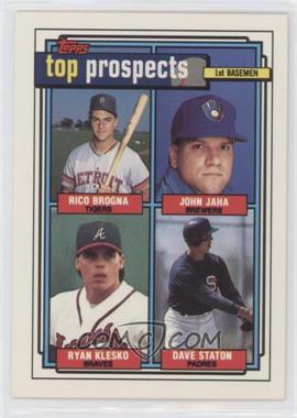 1992 Topps - [Base] #126 - Top Prospects - Rico Brogna, John Jaha, Ryan Klesko, Dave Staton