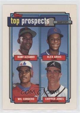 1992 Topps - [Base] #551 - Top Prospects - Manny Alexander, Alex Arias, Wil Cordero, Chipper Jones