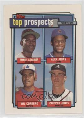 1992 Topps - [Base] #551 - Top Prospects - Manny Alexander, Alex Arias, Wil Cordero, Chipper Jones