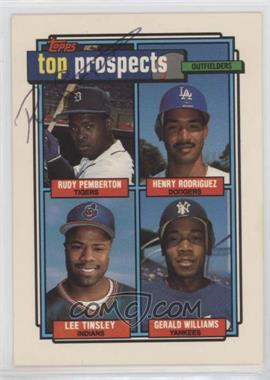 1992 Topps - [Base] #656 - Top Prospects - Rudy Pemberton, Henry Rodriguez, Lee Tinsley, Gerald Williams [JSA Certified COA Sticker]