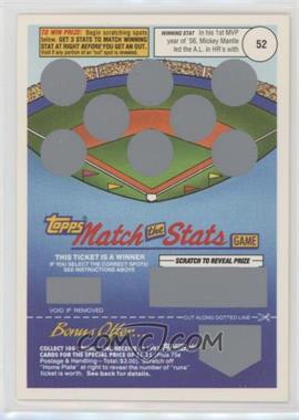 1992 Topps - Match the Stats #_MIMA - Mickey Mantle