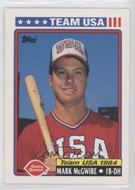 1992 Topps Dairy Queen Team USA - Restaurant [Base] #1 - Mark McGwire [Good to VG‑EX]