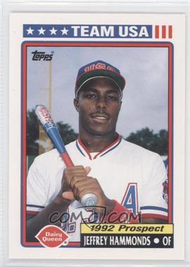 1992 Topps Dairy Queen Team USA - Restaurant [Base] #21 - Jeffrey Hammonds