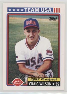 1992 Topps Dairy Queen Team USA - Restaurant [Base] #30 - Craig Wilson