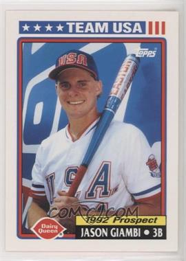 1992 Topps Dairy Queen Team USA - Restaurant [Base] #31 - Jason Giambi