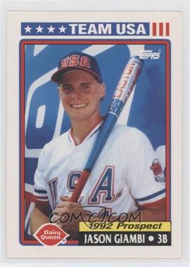 1992 Topps Dairy Queen Team USA - Restaurant [Base] #31 - Jason Giambi